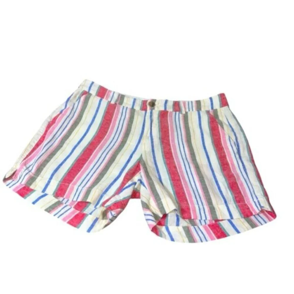Old Navy Striped Shorts Women's Size 10 Colorful Coastal - Picture 1 of 6